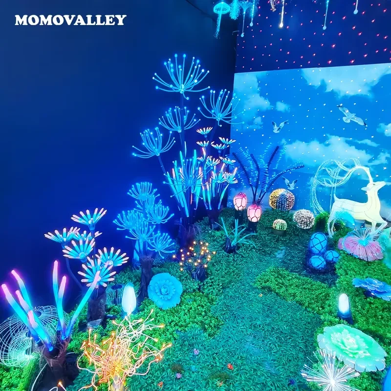Фото Светодиодный светильник для парков и туристических зон Momovalley в виде цветка ночного цветения цереуса, для Хэллоуина, IP65, для улицы №4