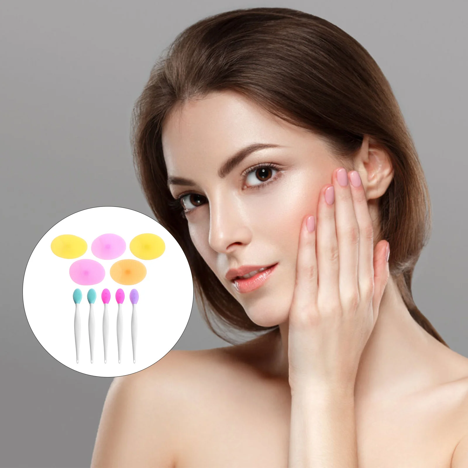 10pcs Nose Clean Brush Useful Durable Blackhead Brush Silicone Brush Nasal Brush, for Face Travel