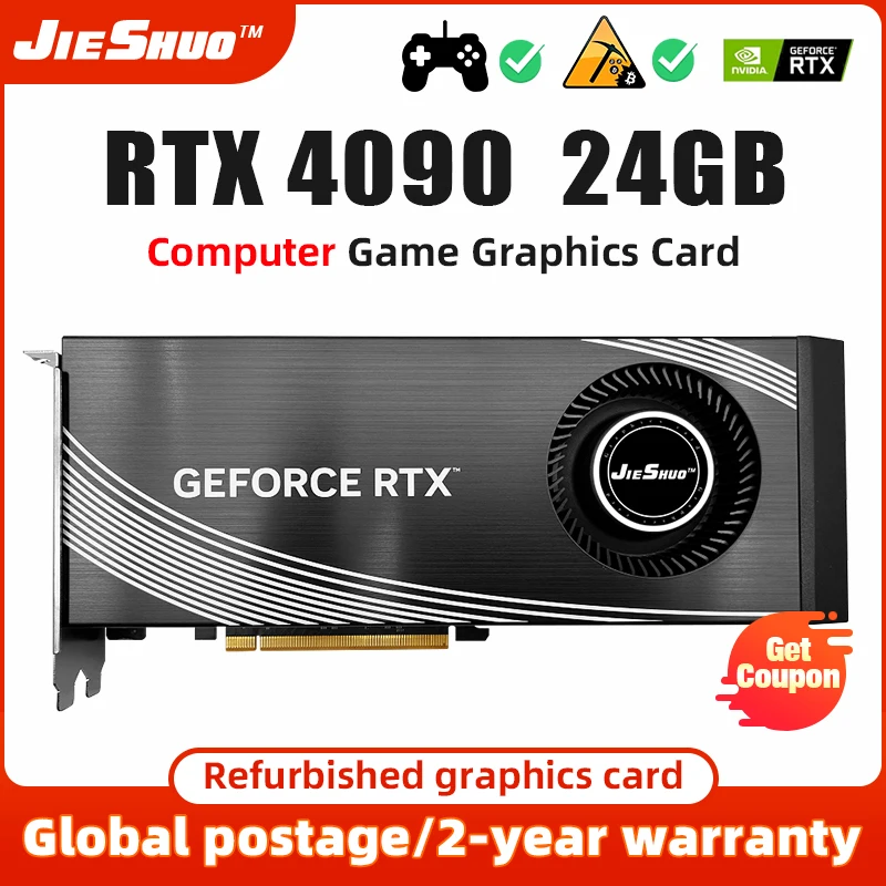 

JIESHUO Nvidia RTX 4090 Graphics Card GDDR6X GPU 24GB 384Bit 6+6Pin GeForce RTX4090 24G Gaming Video Card