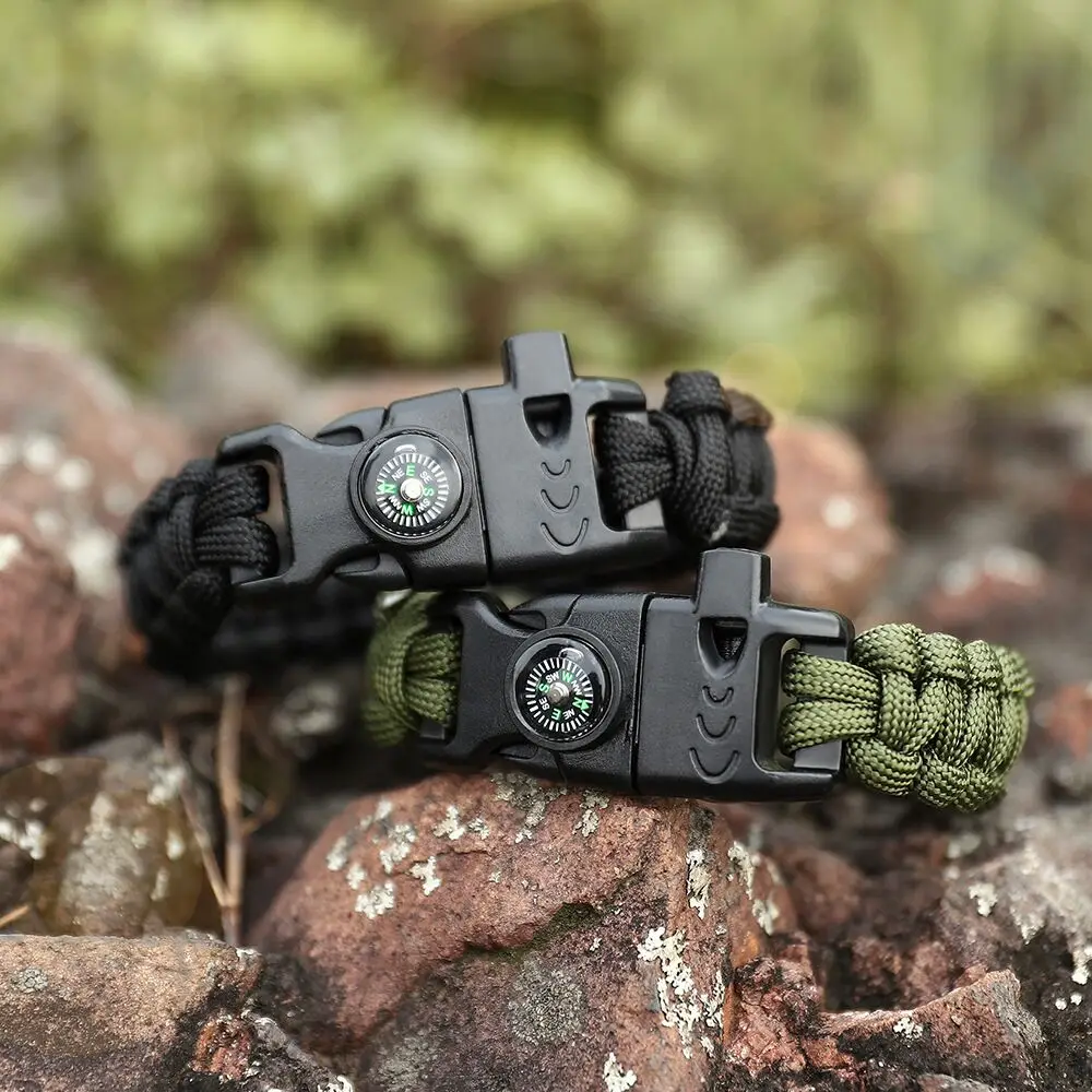 

Multi-function Emergency Survival Whistle Buckle with Compass for Outdoor Camp Paracord Bracelet Backpack Strap Bag Accessories