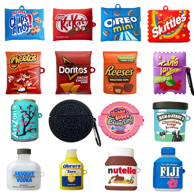 

3D Creative Snack Candy Drinks Earphone Case For Apple AirPods Pro Cute Silicone Cover For Airpods 1 2 3 Box Protective Case