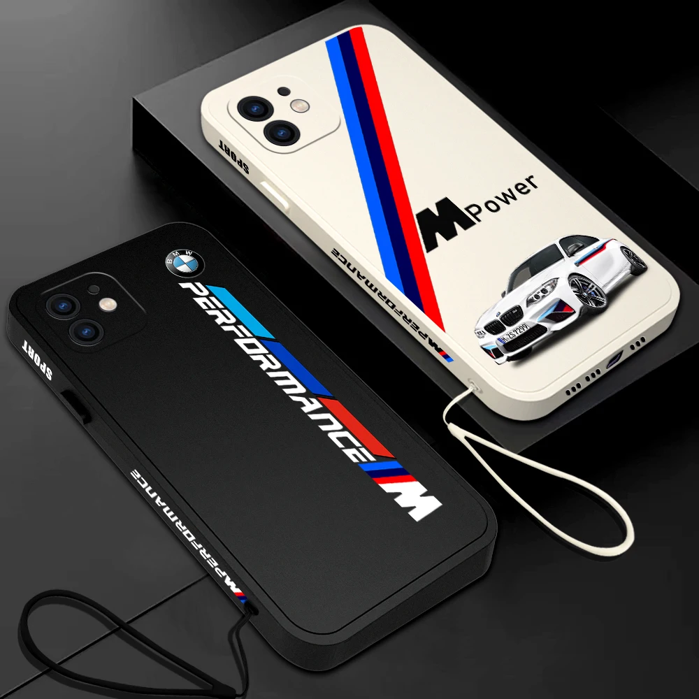 

Fashion Sports Car B-BMW Luxury Brand Phone Case For Samsung Galaxy S23 S22 S21 S20 Ultra FE S10 Note 20 Plus With Lanyard Cover