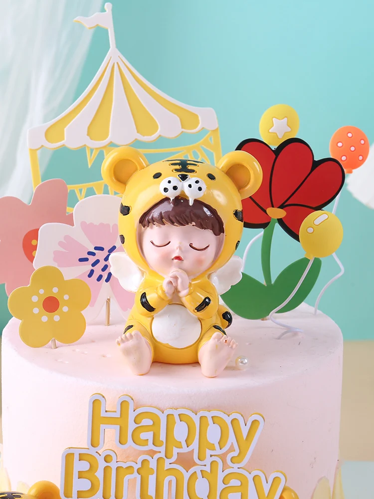 Цветной цветок блестящая Звезда Радужный шар первый день рождения ребенка тигр