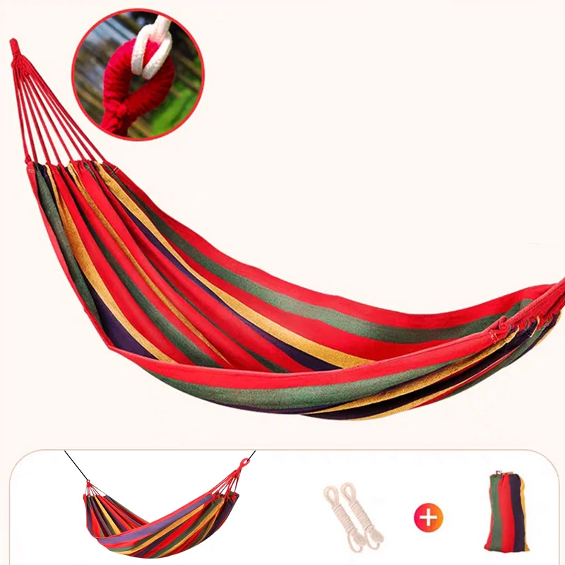 

Portable Canvas Hammock Travelling Outdoor Picnic Wooden Swing Chair Camping Hanging Bed Garden Furniture with Backpack