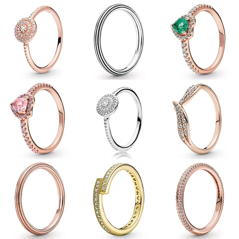 

Authentic 925 Sterling Silver Sparkling Pink Elevated Heart With Crystal Ring For Women Wedding Party Gift Fashion Jewelry