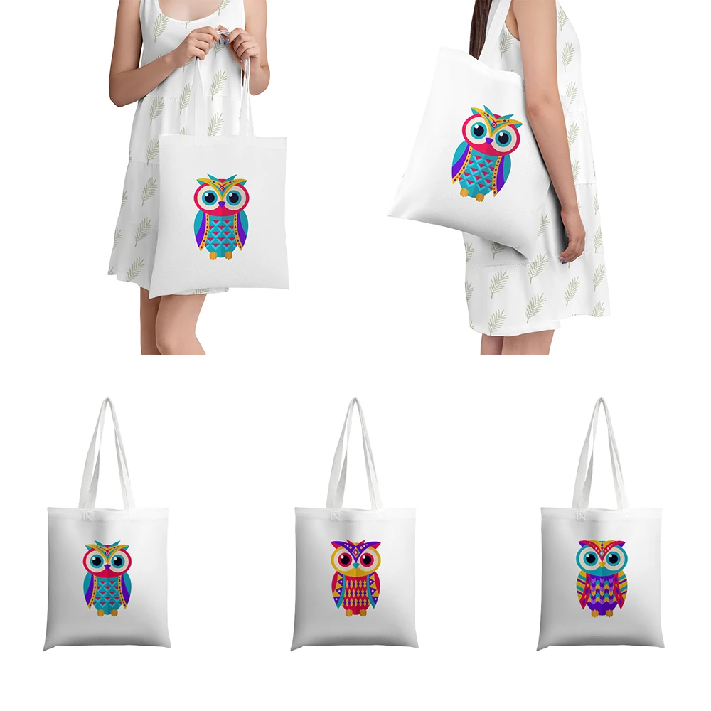 

Animal Owl 3D Printing Handbag For Women Cartoon Harajuku Simple Girl Shopping Travel Casual Shoulder Bag Grocery Storage Bag