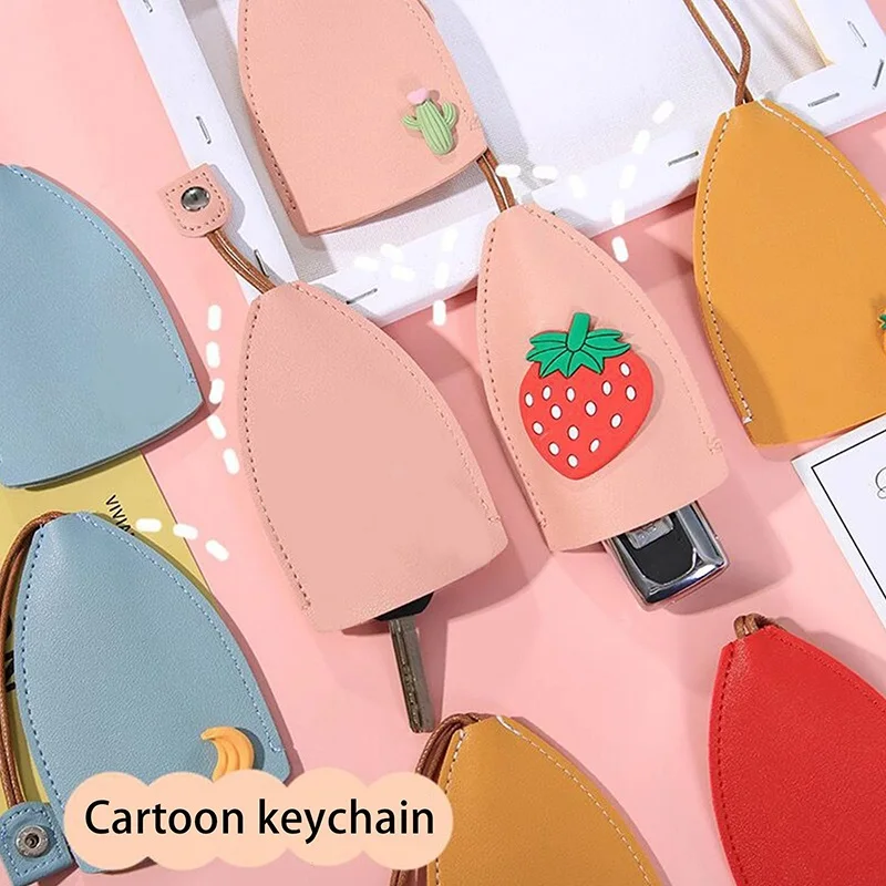 

Новинка, кошельки для ключей из искусственной кожи, Мультяшные фрукты, сумка для ключей, ключницы, автомобильный держатель для ключей, сумки для хранения, аксессуары для ключей