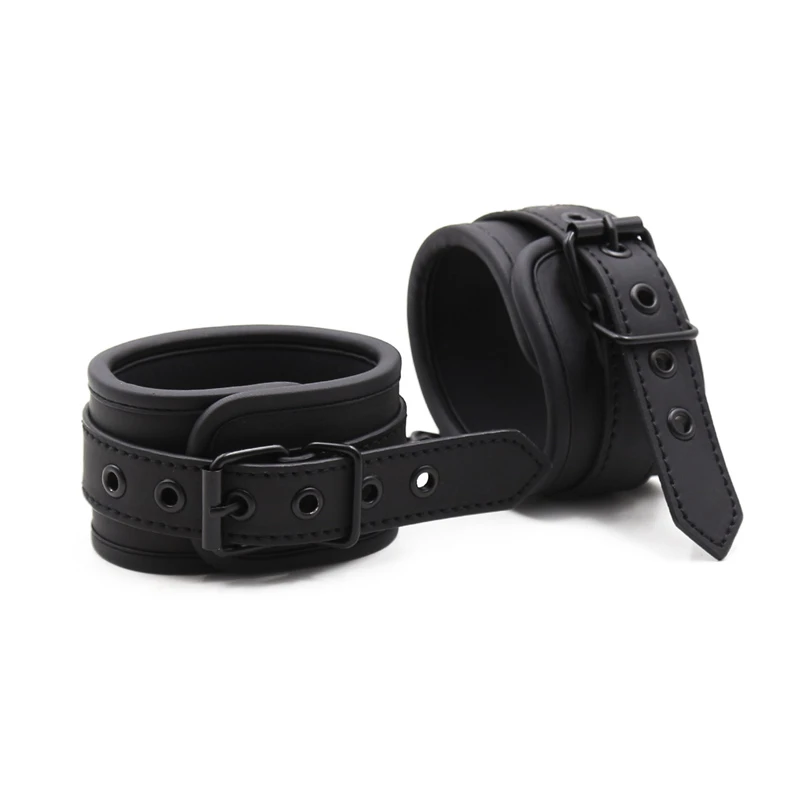 

Черные регулируемые эротические наручники из искусственной кожи манжеты для лодыжки БДСМ бондаж фиксаторы 18 игр для взрослых секс-игрушки экзотические аксессуары