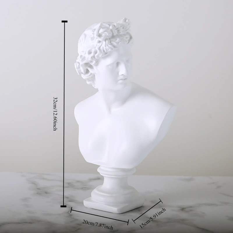 

Европейская фигурка головы Давида, греческая мифология, статуя из смолы Венеры, домашние фигурки, скульптура, украшения для книжной полки, художественный эскиз, реквизит