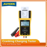 autool bt660 battery tester with printer battery analyzer tester automobile battery capacity 12v cranking charging tester