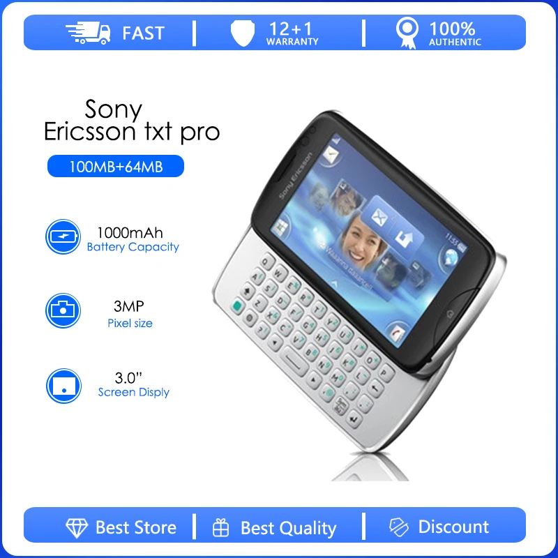 Оригинальный разблокированный телефон Sony Ericsson CK15, Восстановленный, модель ck15i мобильный телефон 3,0 дюйма, 3G, Wi-Fi, FM-радио, разблокированный телефон, бесплатная доставка