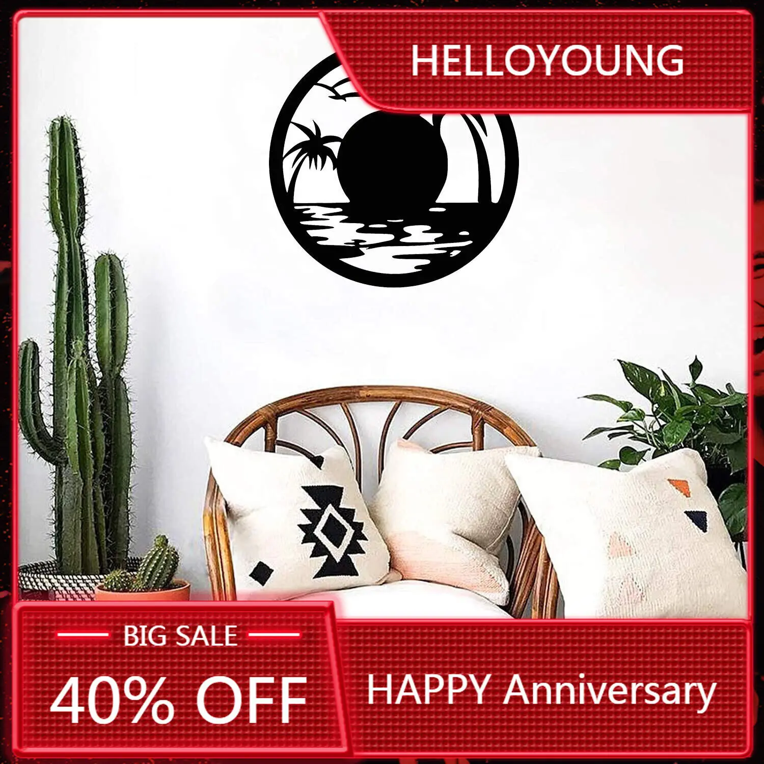 

Закат пляжная сцена настенное украшение металлическое Искусство Декор настенные таблички домашний декор новый