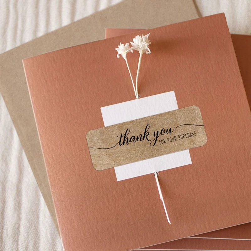 

Thank You Thanks Kraft Stickers Paper Labels Holiday Wedding Decoration Gift Sealing Stickers Self-Adhesive Seal Labels