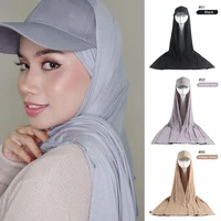 musilm women jersey hijab with base ball cap summer sports cap with jersey hijabs ready to wear instant jersey sport hijabs