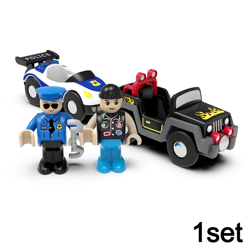 Магнитный поезд пожарная машина скорой помощи полицейский прицеп автомобиль