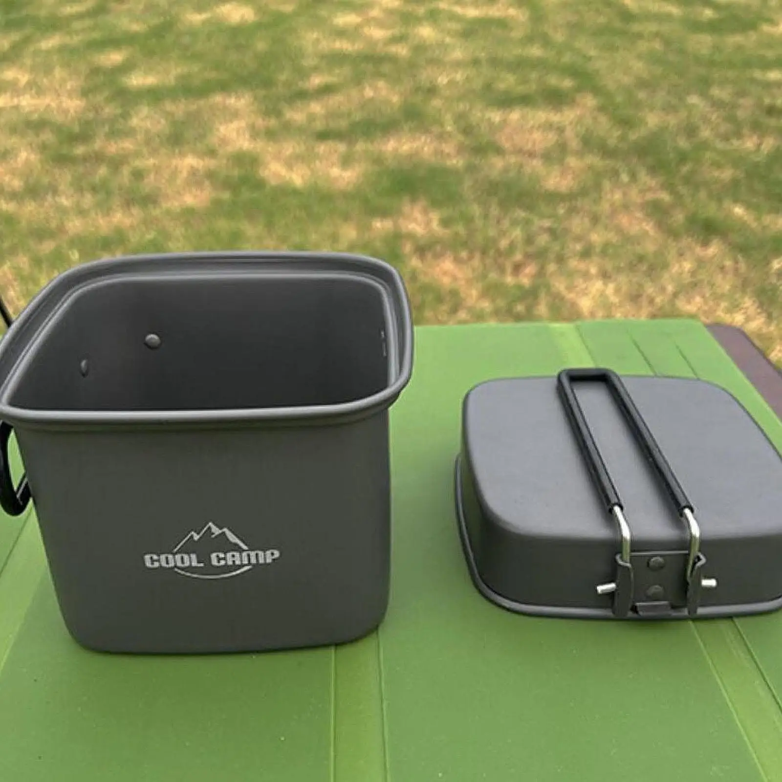 Набор посуды для кемпинга антипригарный легкий с складными ручками