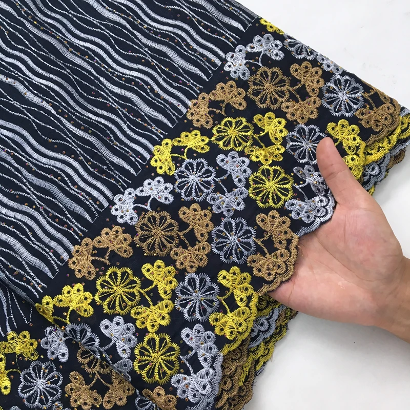 SJD Нигерийская Сухая Хлопковая Кружевная Швейцарская Вуаль Высококачественная