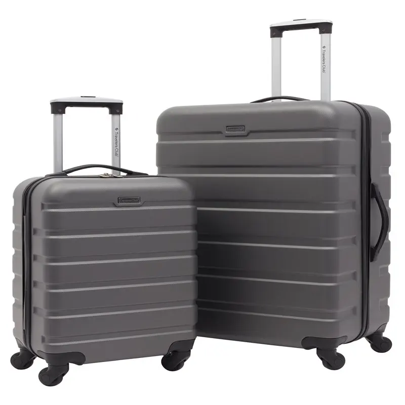 

2 pc Harper rolling hardside luggage travel set with 360° 4-wheel spinner system - Gray