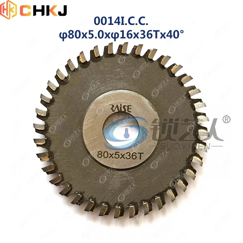 CHKJ 0014I.C.C. 80x5.0x16x36Tx40° Double-Sided Angle Milling Cutter For P2/P1/Wenxing100G2/100G3/Q29/100G5 Key Cutting Machine