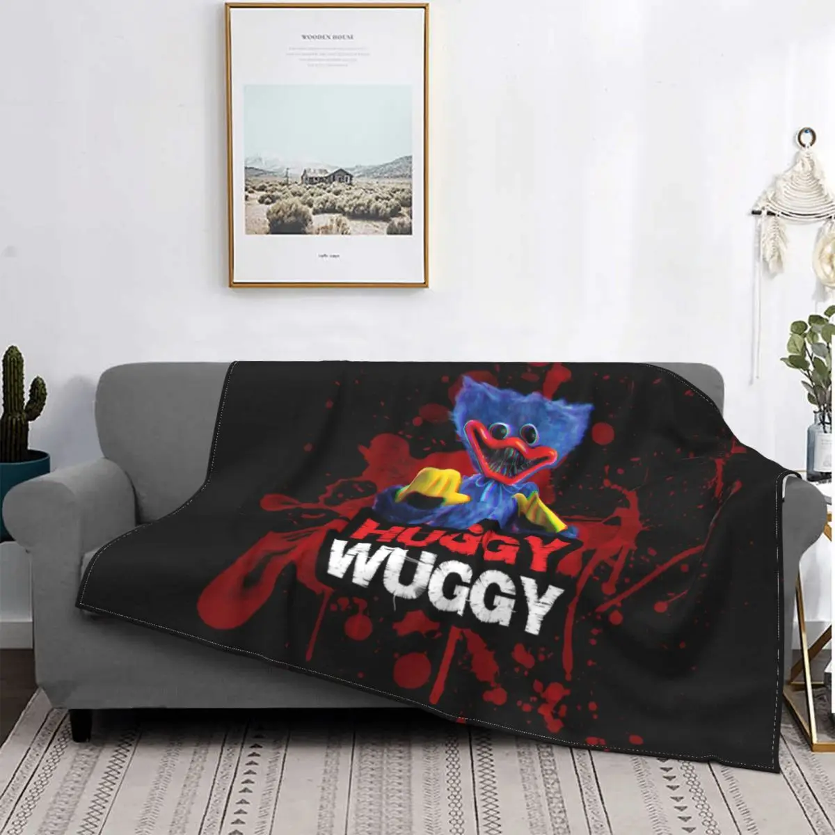 

A Huggy Wuggy Toys Blanket 3D Print Soft Flannel Fleece Warm Poppy Playtime Video Gaming Throw Blankets for Home Bed Couch Quilt