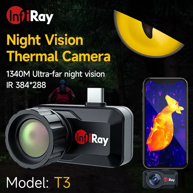 

InfiRay T3 Thermal Imager for Hunting Laser Pointer/Standing Night Vision Animal Observing Single Handheld Detection Thermometer