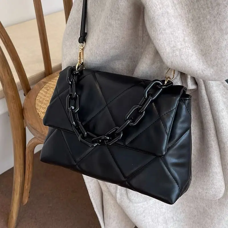 

Popular Rhombic Messenger Bag 2023 New Women Bag Female PU Leather Shoulder Bags Large Capacity Luxury Handbags Shopper Bag
