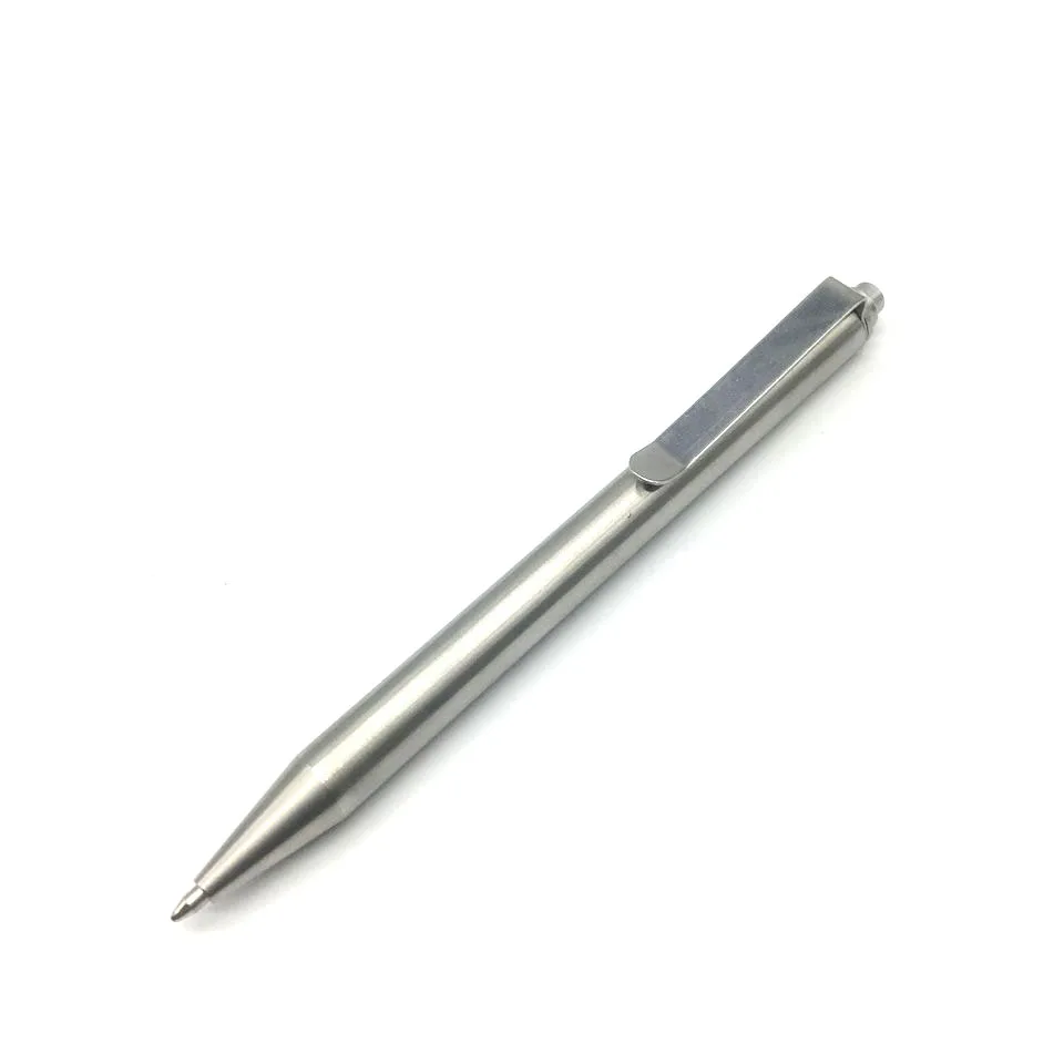 

Stainless Steel Cylindrical Click Pen Outdoors Writing Tools EDC Ballpoint Pen Office Supplies Stationery for Birthday Christmas