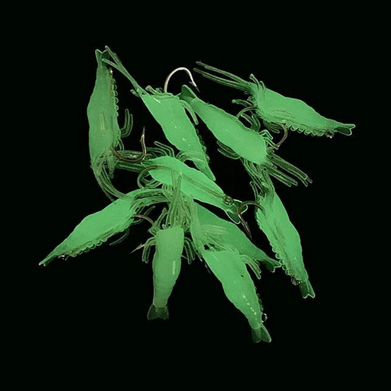 Новая светящаяся искусственная приманка для креветок имитация мягкой креветки с