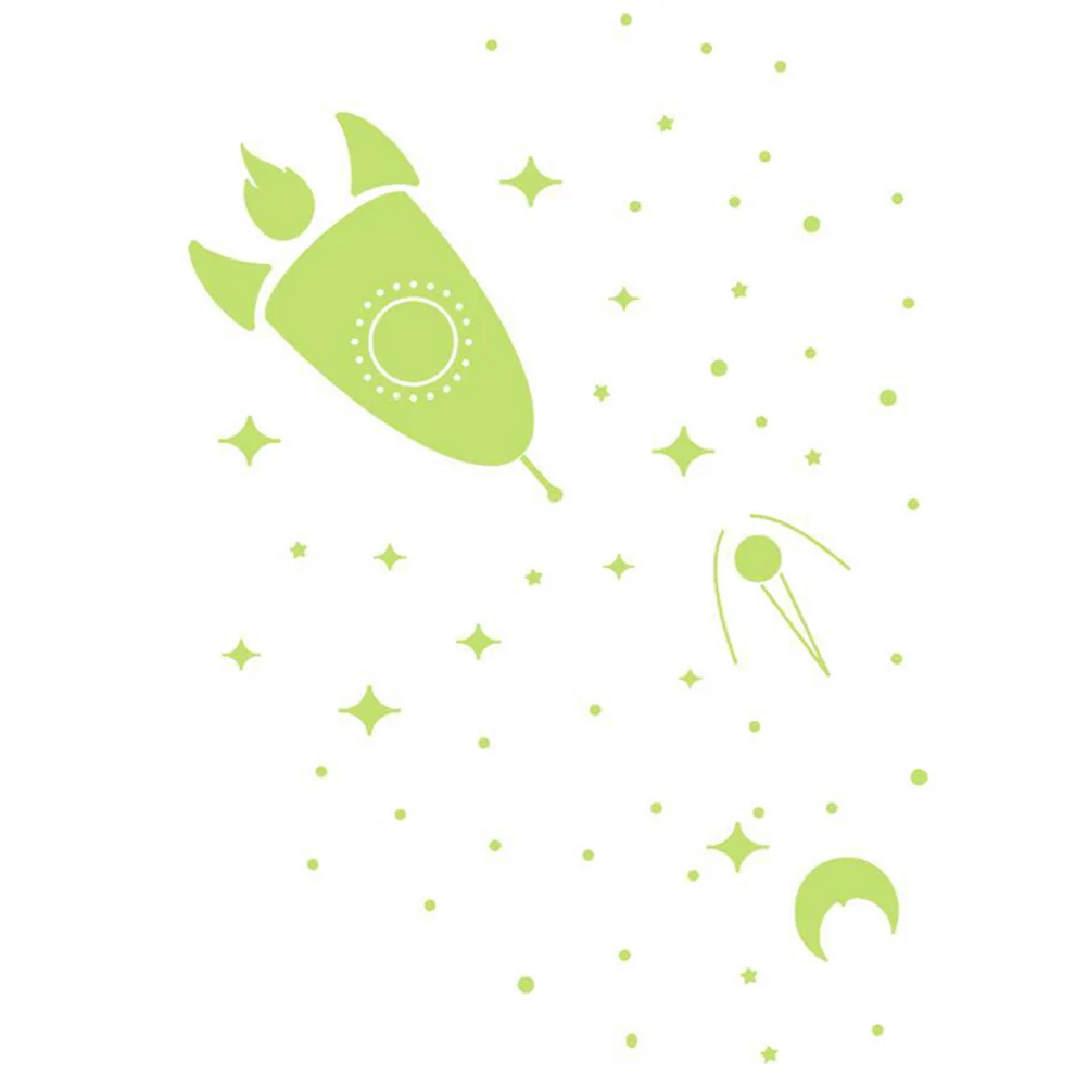 

1 Set Creative Wall Sticker Luminous Stars Moon Spaceship Wall Decals Sticker