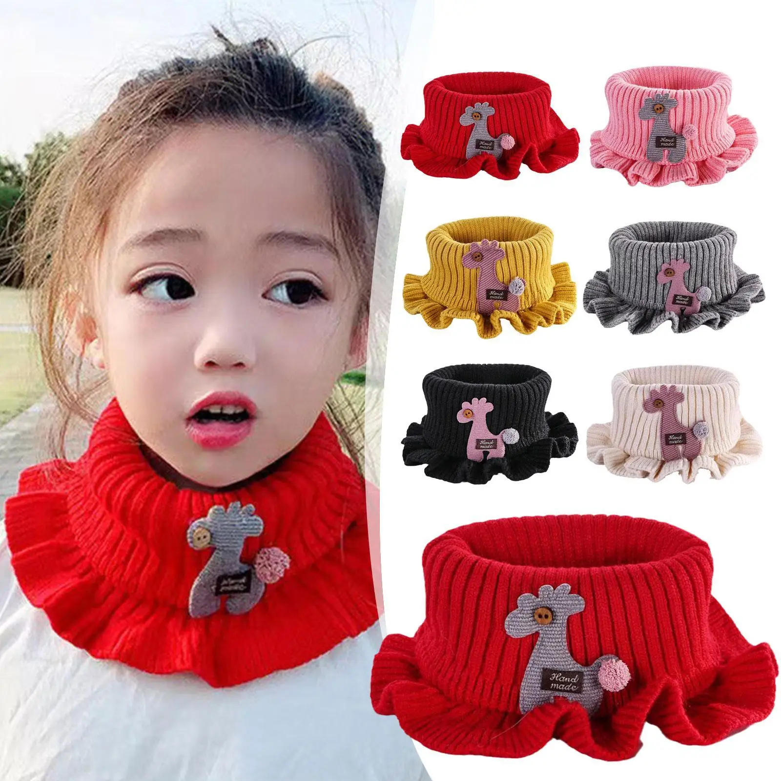 

Зимний вязаный шарф для детей, воротник на шее, шерстяной высокий воротник, шарф для взрослых, детский шарф, хлопковые утепленные шарфы, Детс...