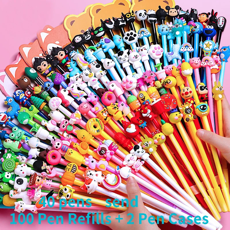 

10/20/30/40/60 Cute Cartoon Gel Pen 0.5MM ink Pen Birthday Gift School Award Student Gift Fun Girl Pen Writing Korean Stationery