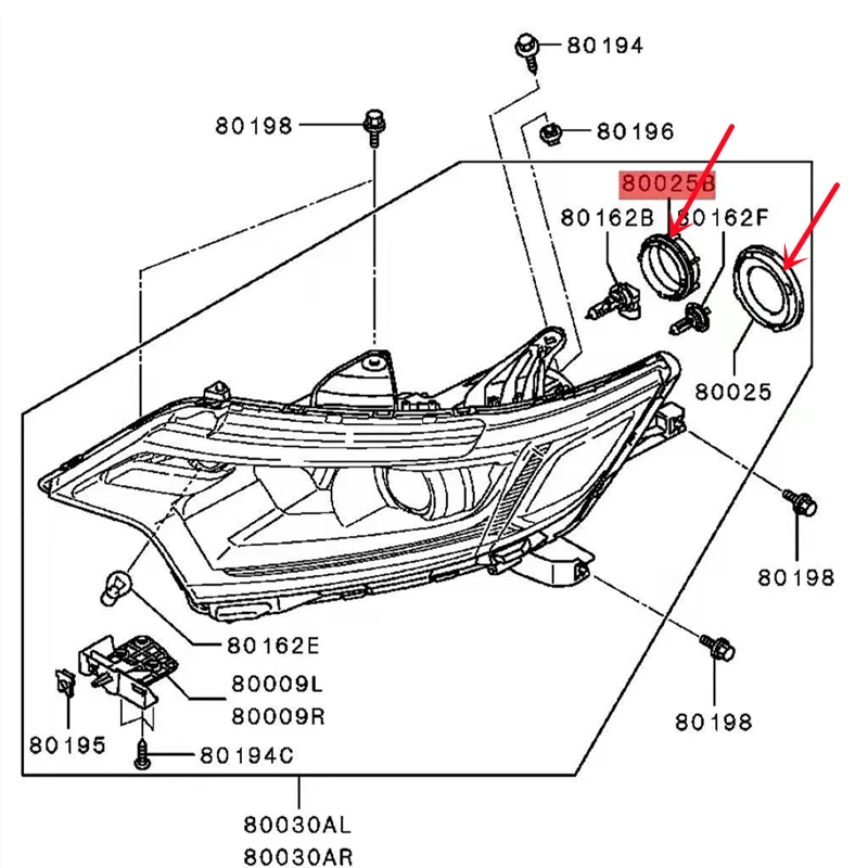 Auto Scheinwerfer Fern-/Abblendlicht Lampe Lampe Abdeckung Staub Kappe Für Mitsubishi Outlander 3 2016-2020 – Detail 8