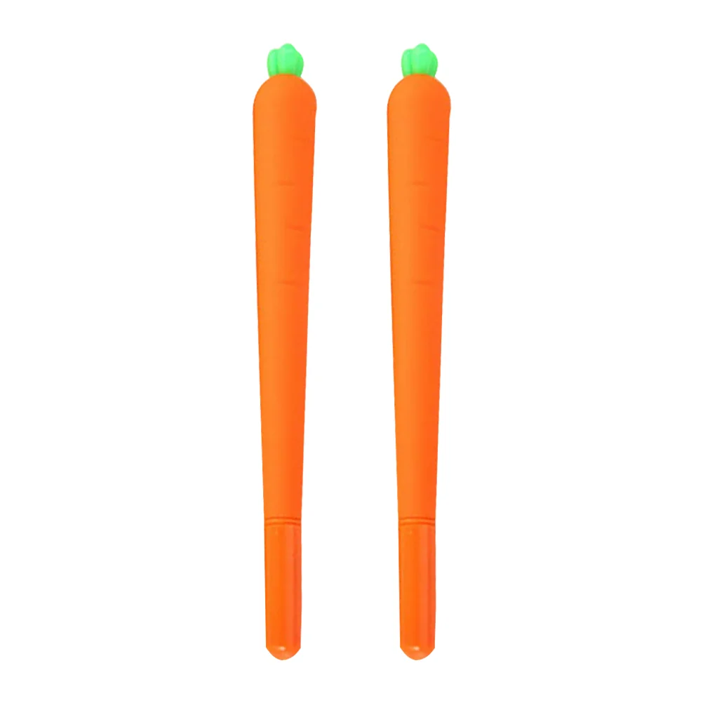 

2 Pcs Carrot Gel Pen Ink Water-based Office Signature Carbon Silica Kids Drawing Student Use Ballpoint