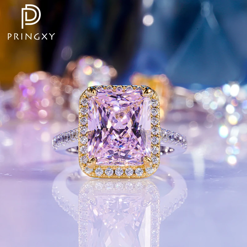 

Новинка от PRINGXY, бриллиантовое серебряное Ювелирное Украшение с блестящими розовыми бриллиантами 5 карат, бриллиантовое кольцо из высокоуг...