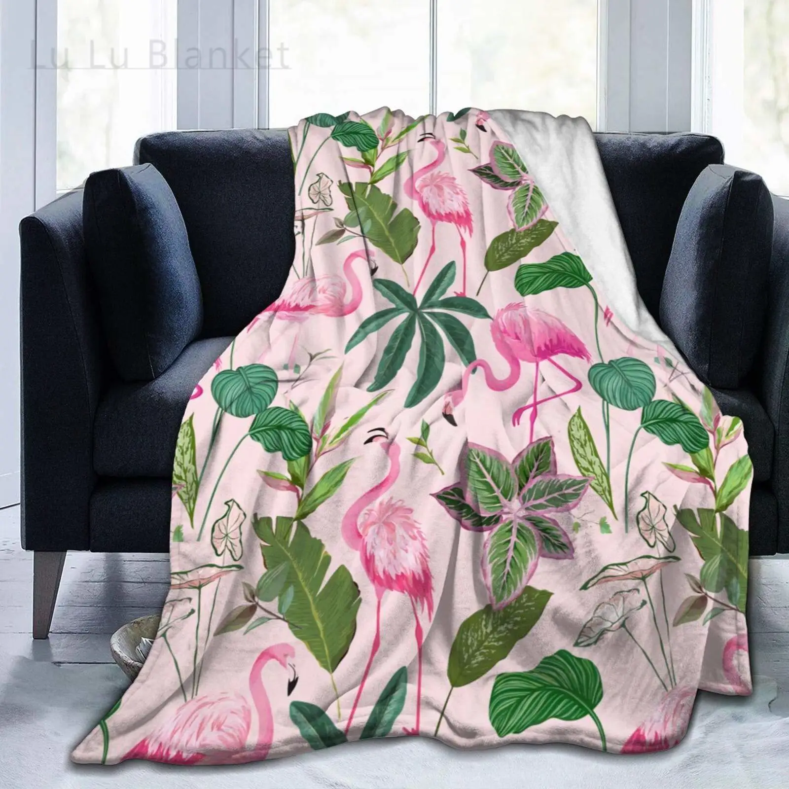 

Pink Flamingo Blanket Flannel Throw Blanket Ultra Soft Micro Fleece Blanket Bed Couch Living Room 150x220cm for Adults