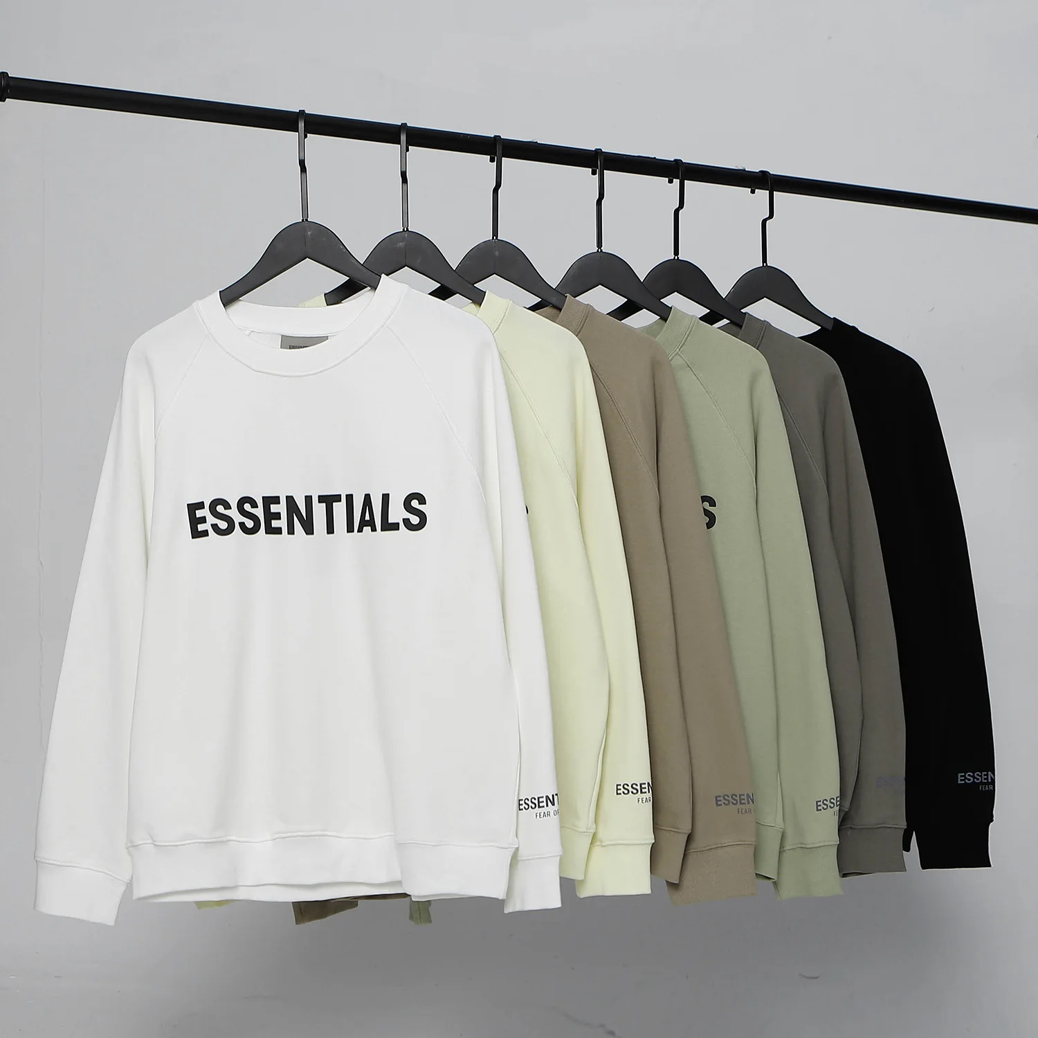 

Fw22 Unisex Sweatshirts Essentials Letter Print Hip Hop Loose High Street Khaki Hoodies For Men And Women Cotton Pullover
