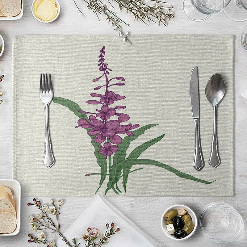 Цветочный Рисунок индивидуальный Trivet льняная салфетка для обеденного стола