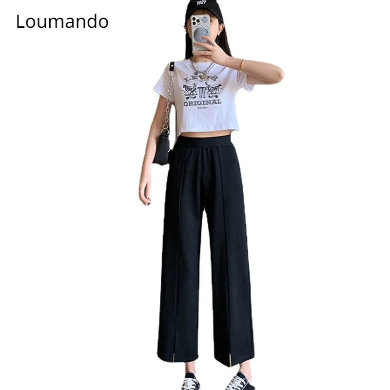 

Брюки женские с широкими штанинами, тонкие однотонные свободные драпированные повседневные узкие прямые штаны с завышенной талией, лето 2023