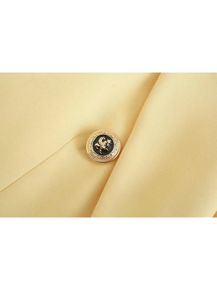 Женский двубортный блейзер с карманами винтажная верхняя одежда четырех цветов