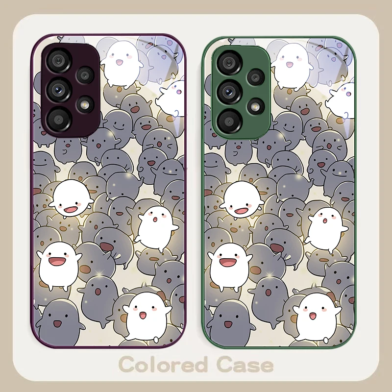 Glowing white animal perso For Samsung Galaxy S24 Plus S20 21 FE S23 Ultra S8 9 A70 72 73 50 51 52 53 Tempered Glass Phone Case