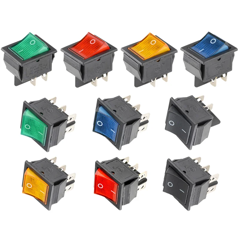 KCD4 Кулисный переключатель ВКЛ. ВЫКЛ со светодиодом 16А 250В 220В T85 20А Маленький