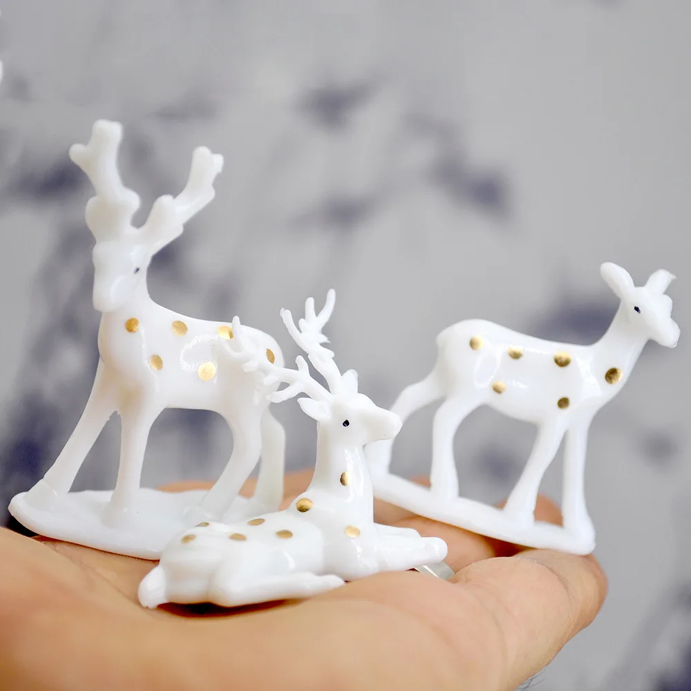 Рождественские куклы белого лося мини-сливовые украшения с оленями детские