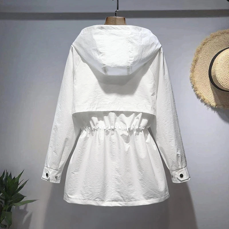 Новинка 2023 Женская ветровка модная весенне-осенняя Повседневная белая куртка