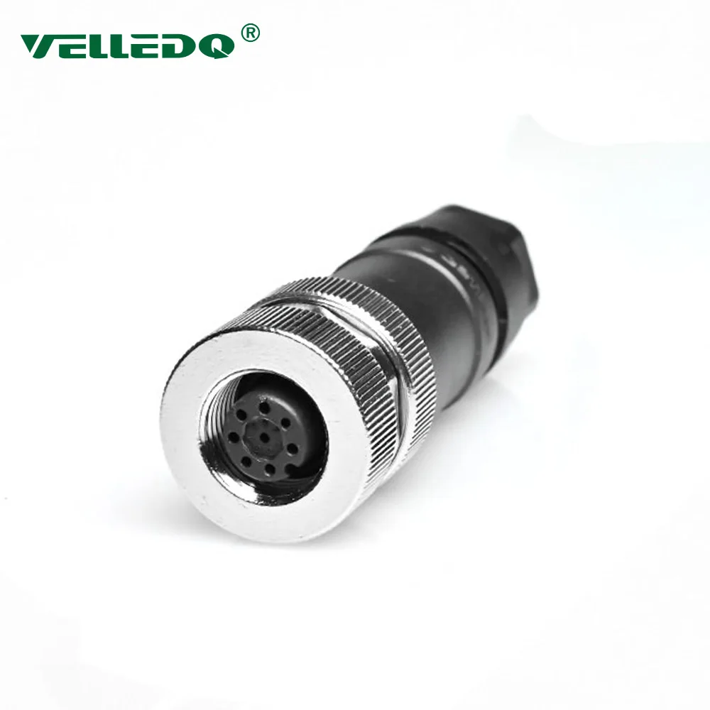 

M12 Connector, Female, 8 Holes, Straight, IP65, PG7, PG9, CE, ROHS