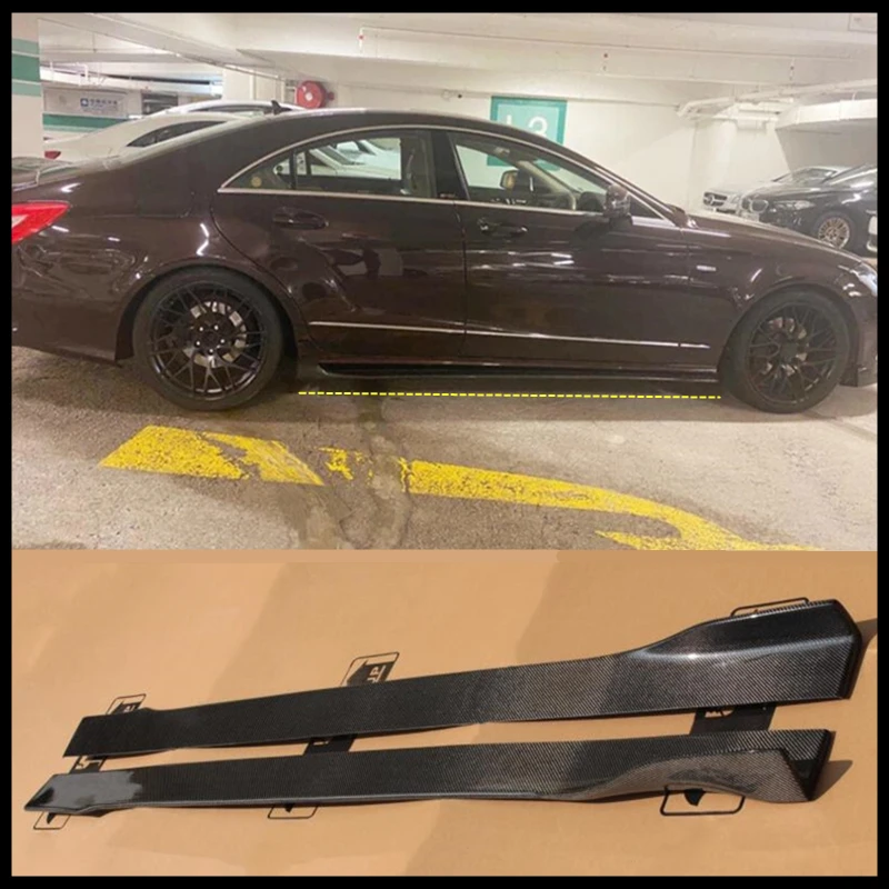 Комплект боковой юбки спойлер для губ Mercedes-Benz CLS W218 260 300 320 350 400 63 2012-2018 сплиттер из