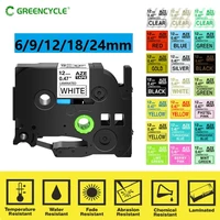 GREENCYCLE лента для этикеток Tze 6/9/12 мм 8 м