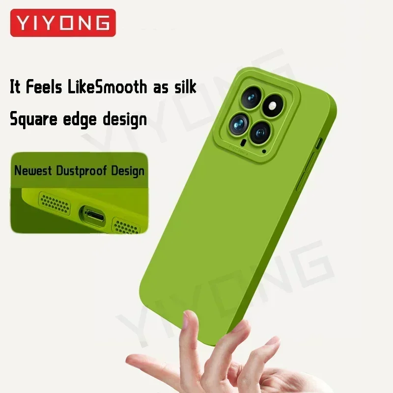 Чехол для Mi14 YIYONG Silky Soft Liquid Silicone Cover Xiaomi 14 15 13 Lite Mi 13T Xiomi Ultra Mi13 Mi15 Pro Xiaomi14 Чехлы