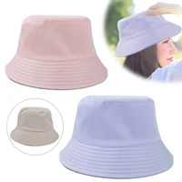 double sided wearing bucket hats women summer sun hat solid color cap bucket hat reversible fisherman cap sunscreen fishing caps