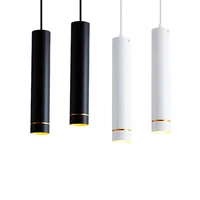 led cylindrical pendant light long tube light dimmable 7w 12w kitchen restaurant shop bar decorative lines background lighting