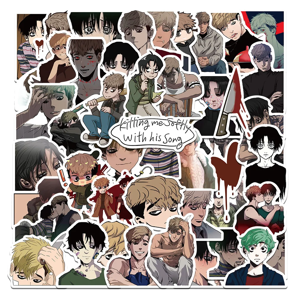 

10/50PCS BL Anime Killing Stalking Stickers for Laptop Motorcycle Skateboard Luggage Phone case Decal Sticker Teens Kids Toys